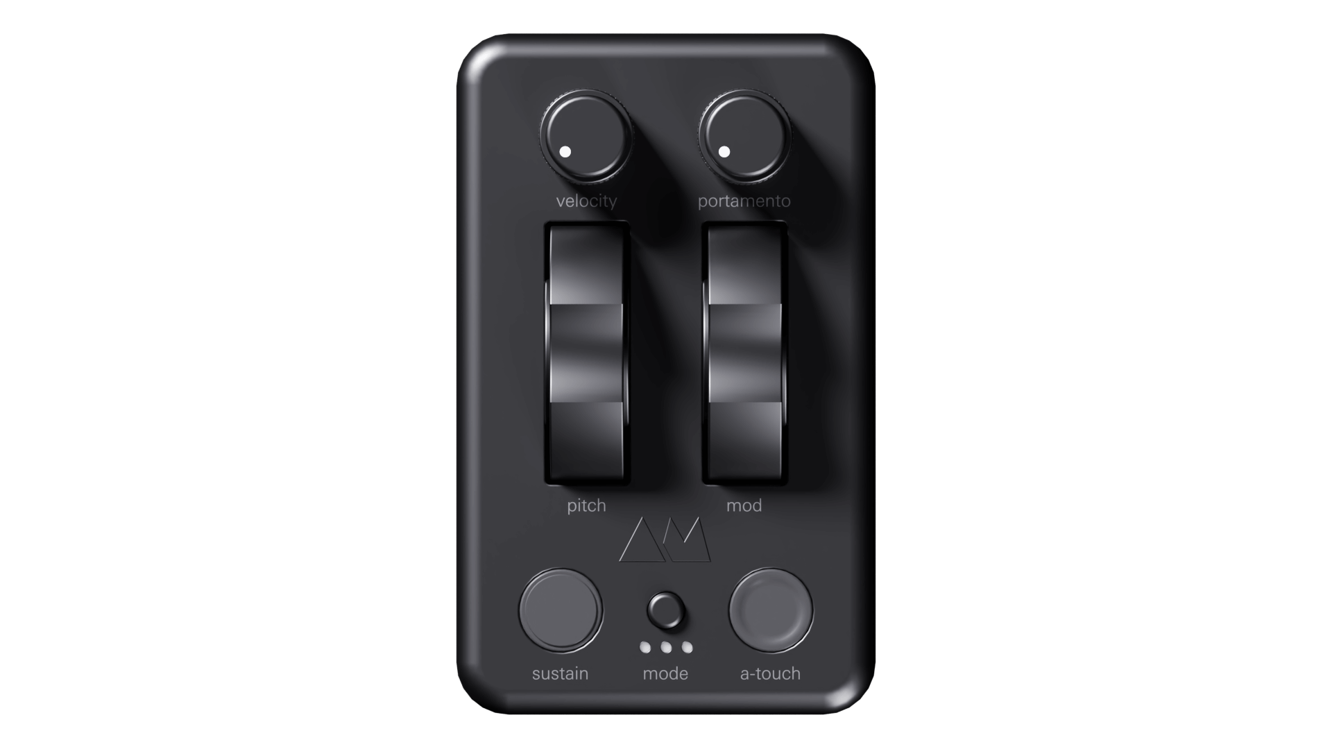 Compact MIDI controller with wheels, buttons, and expressive controls for DAWs.